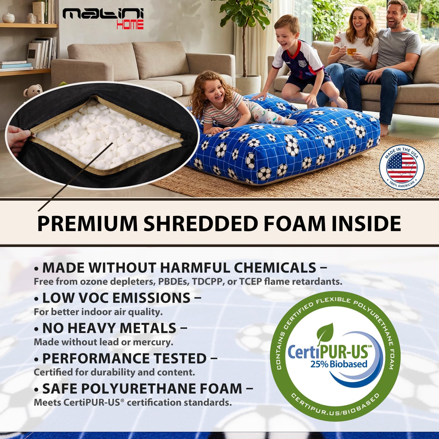 Matini Home Crash Pad - Sensory Pad with Cover Foam Blocks for Kids and Adults, Ideal Gymnastics Equipment to Jump, Play or Relax - Grey White 36" X 36"
