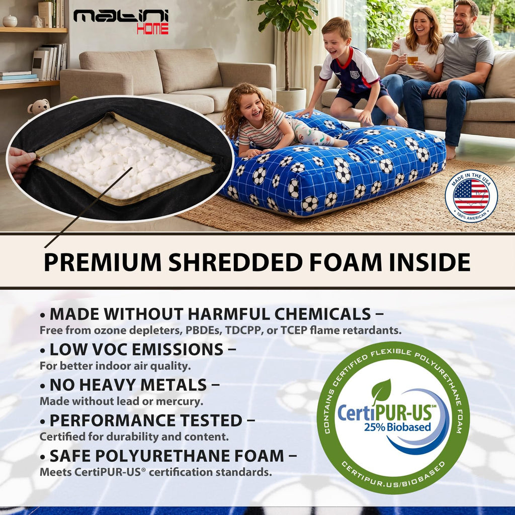 Matini Home Crash Pad - Sensory Pad with Cover Foam Blocks for Kids and Adults, Ideal Gymnastics Equipment to Jump, Play or Relax - Grey White 36" X 36"