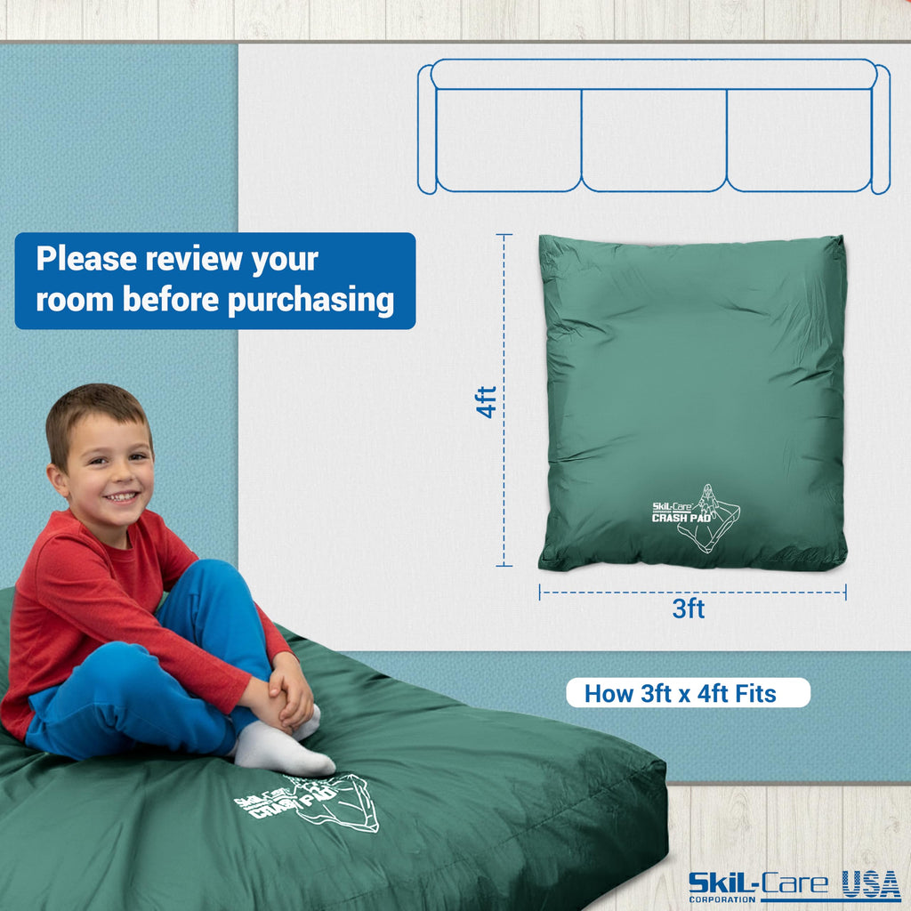 Skil-Care Crash Pad for Kids | Sensory Crash Mat for Active Play | High-Density & Soft Foam Blocks Landing Zone | Kids Jumping Pillow for Indoor & Outdoors Use with Durable Nylon Cover - 5x5 feet