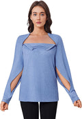 Deyeek Chemo Shirts for Port Access Women Long Sleeve Shoulder Post Surgery Shirt Dialysis Sweatshirts with Arm Zipper