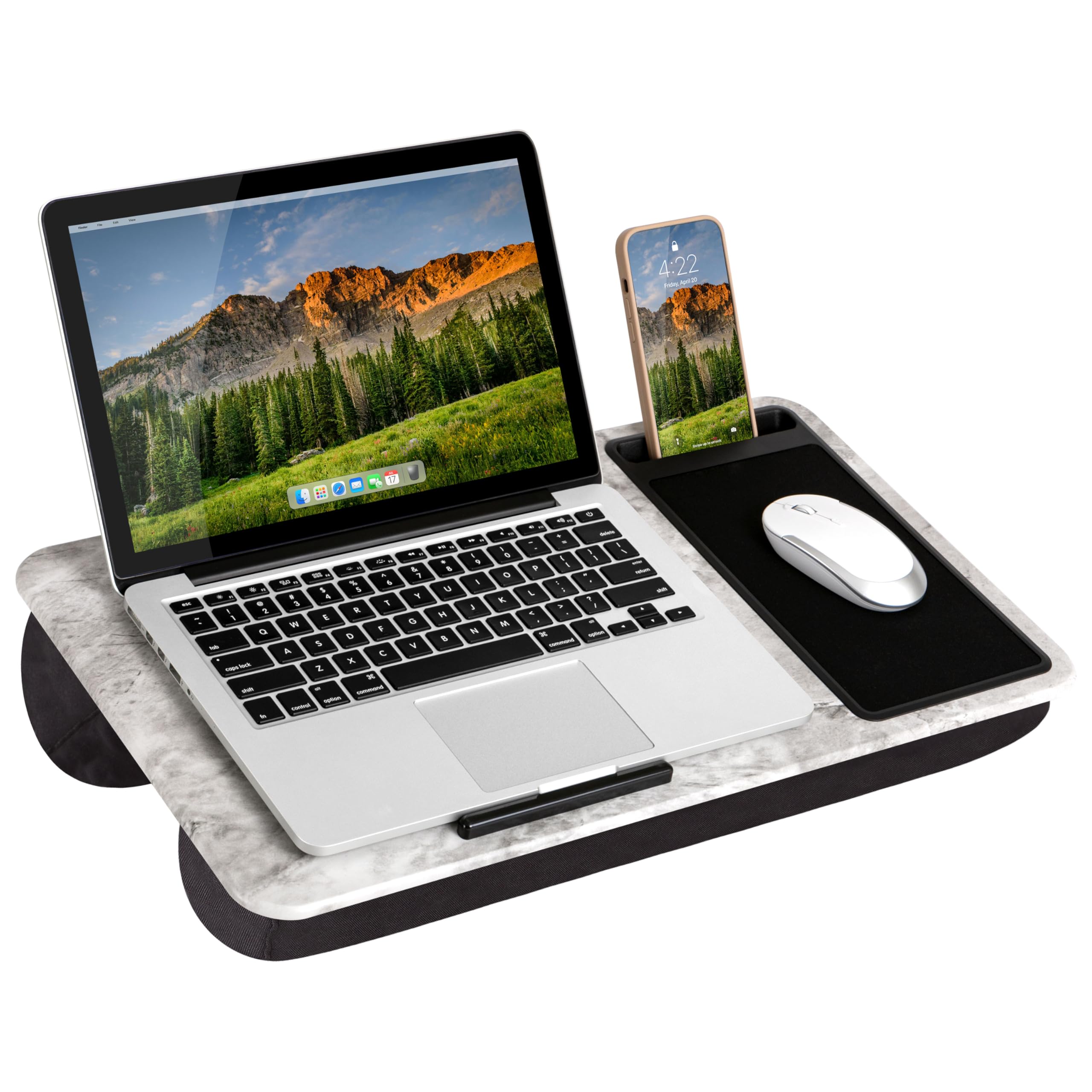 LAPGEAR Home Office Pro Lap Desk - Black Carbon, Fits 15.6” Laptops