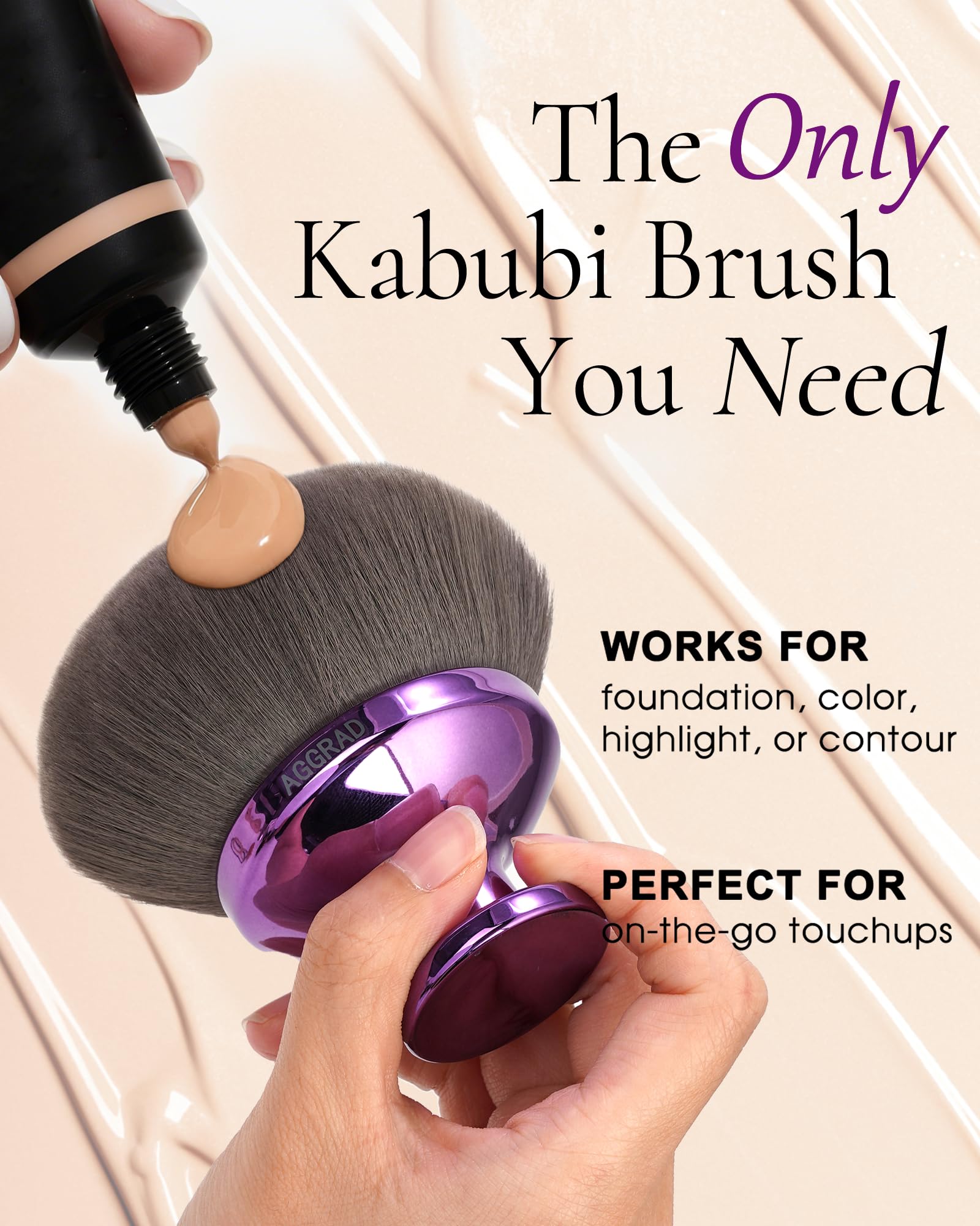 Ultra Large Blend & Blur Kabuki Brush for Body Leg Makeup Tattoo Cover Up Self Tanning, Self Tanner Brush for Self Tan, Back Tanning Applicator for Sunscreen Lotion Bronzers, Body Coverage Perfector