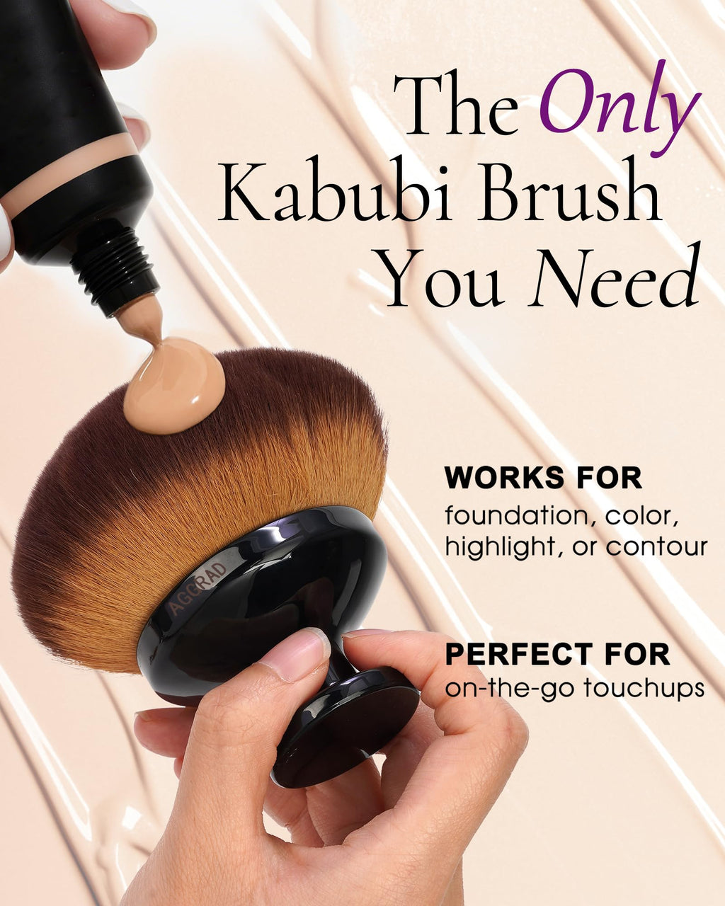 Ultra Large Blend & Blur Kabuki Brush for Body Leg Makeup Tattoo Cover Up Self Tanning, Self Tanner Brush for Self Tan, Back Tanning Applicator for Sunscreen Lotion Bronzers, Body Coverage Perfector