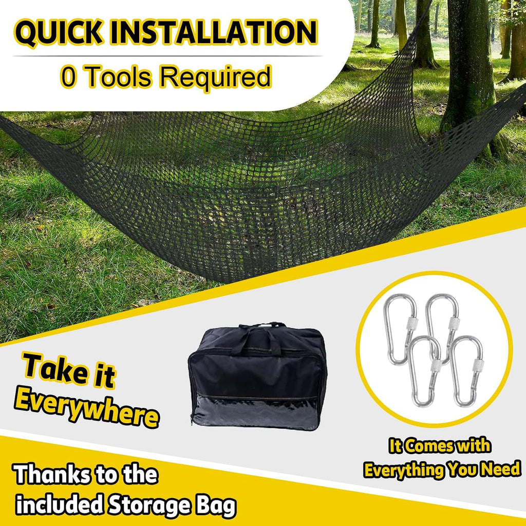 Climbing Net for Kids - 9.9FT x 9.9FT Double Layers Heavy Duty Playground Safety Net, Climbing Cargo Net for Tree House Tree Fort, Back Yard, Jungle Gyms, Monkey Bar Security Mesh（Black）