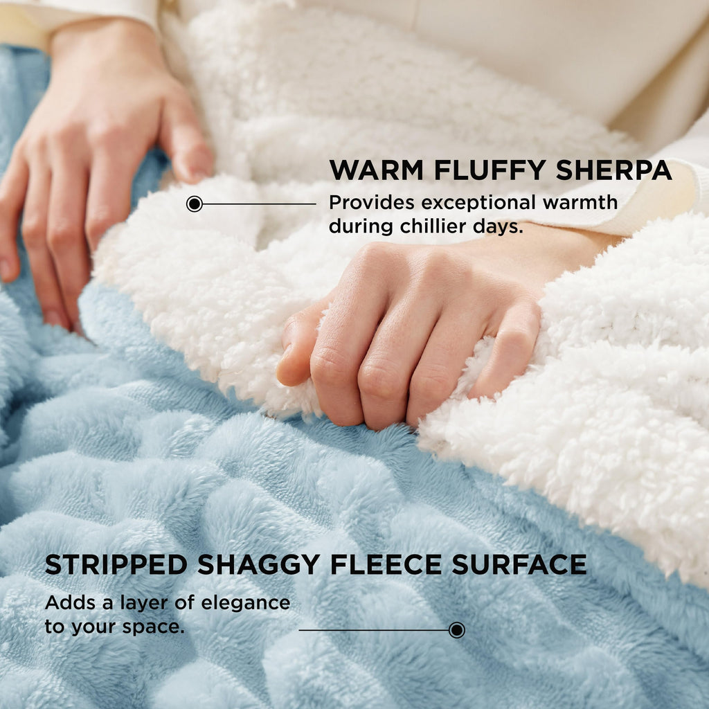 Bedsure Sherpa Throw Blanket for Couch - Super Soft, Comfort Cozy Fleece Thick Warm Blanket for Women, GentleSoft Plush & Fluffy Spring Throw Gift for Women, Room Decor, Beige, 50x60 Inches