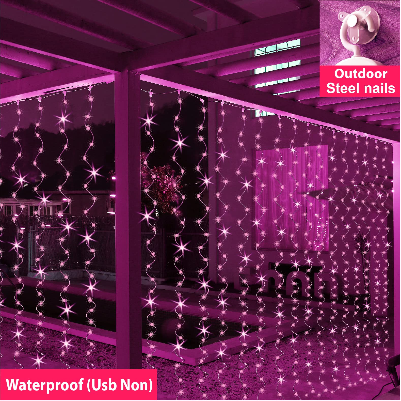 ZSJWL 300 LED Curtain Fairy Lights with Remote, 8 Modes 9.8 × 9.8 Ft Curtain String Light USB Plug in, Twinkle Silver Wire Lights for Bedroom Window Chrismas Wedding Party, Warm White