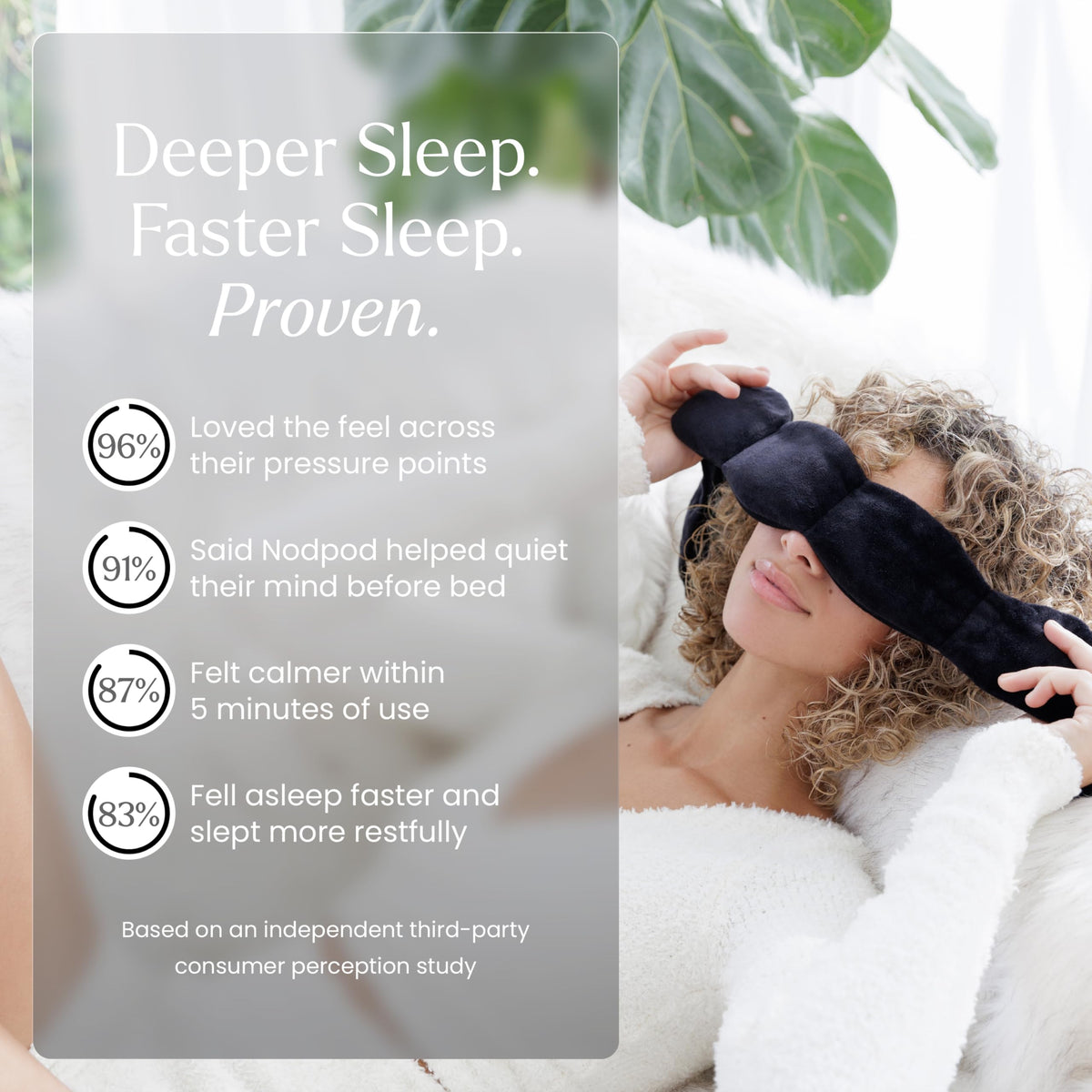 Nodpod Gentle Pressure Sleep Mask | Patented Light Blocking Design for Sleeping, Traveling & Relaxation - Wisteria