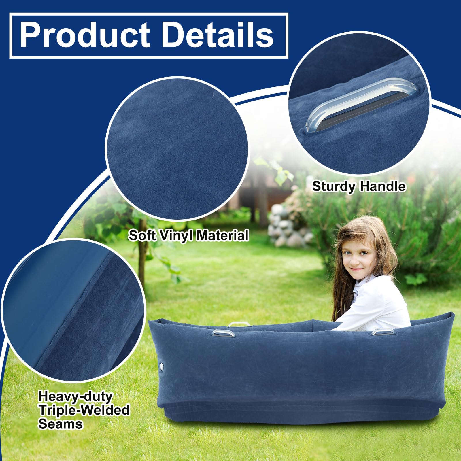 Namalu Extra Large 80/60inch Comfy Peapod Sensory Chair for Kids Gift for Reading Corner Inflatable Classroom Furniture Sensory Toys for Kids Children with Autism(Gray,80 Inch)