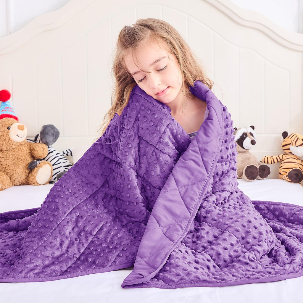 yescool Weighted Blanket Kids 5 Pounds, Minky Kids Blanket Gifts for Boys Girls, Small Weighted Throw Blankets Washable Heavy Blankets, Winter Weighted Comforter for 5 6 7 8 9 Year Old, 36 * 48in