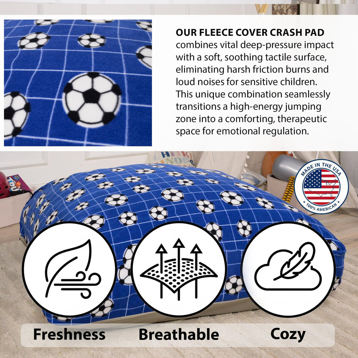 Matini Home Crash Pad - Sensory Pad with Cover Foam Blocks for Kids and Adults, Ideal Gymnastics Equipment to Jump, Play or Relax - Grey White 36" X 36"