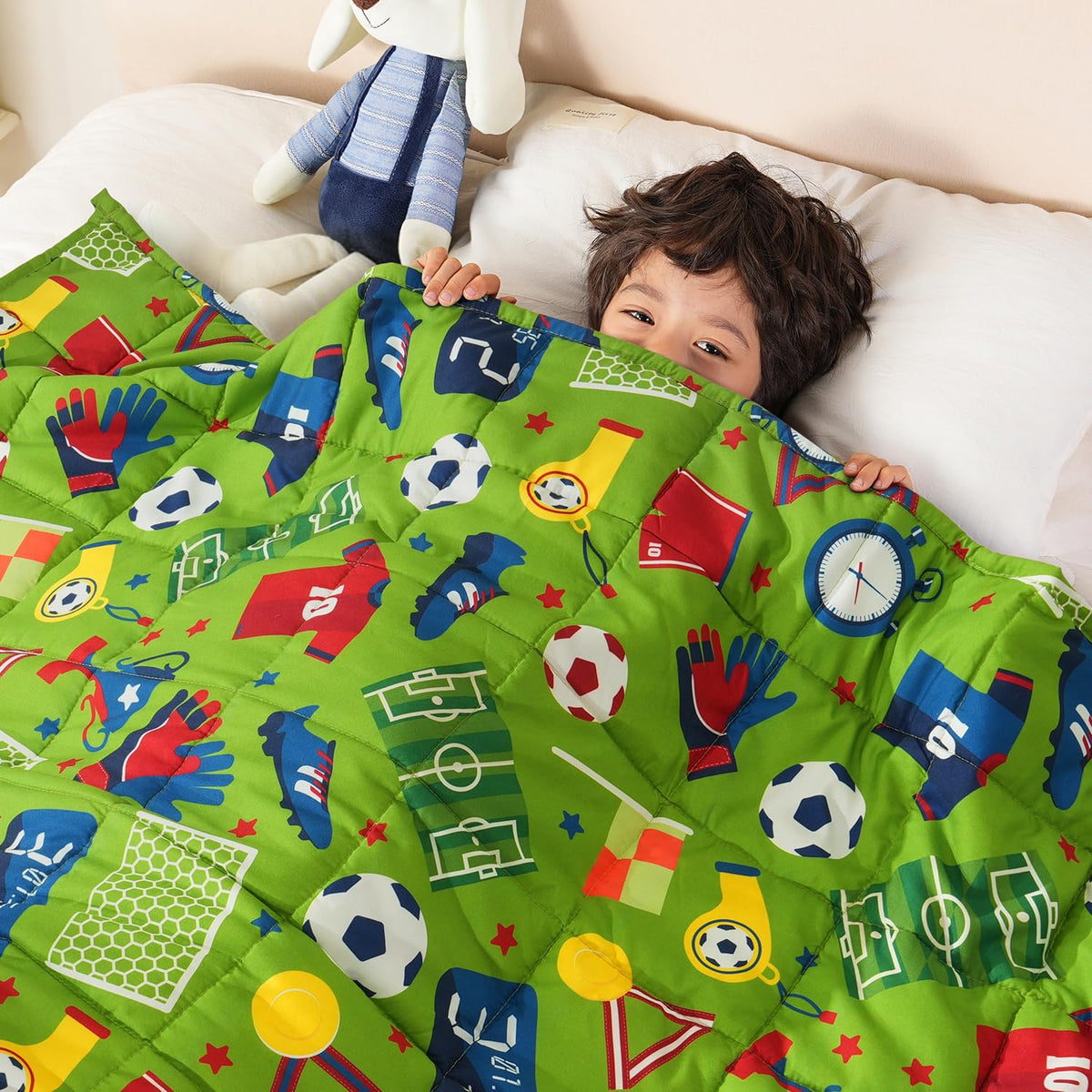 Sivio Weighted Blanket 5lbs, Blue Dinosaur Cooling Weighted Lap Blanket, Breathable Heavy Throw Blankets for Sleeping, Washable, 36"x48"