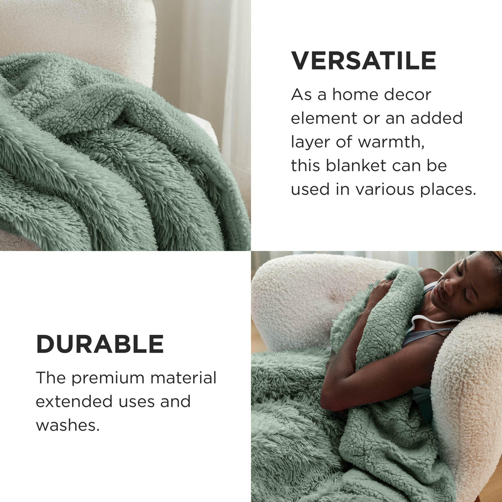 Bedsure GentleSoft Fluffy Fuzzy Faux Fur Throw Blanket for Couch, Soft Sherpa Fleece Cozy Gifts for Women, Plush Bed Blanket Room Decor for Men, Thick Warm Teen Gifts Winter Bedding