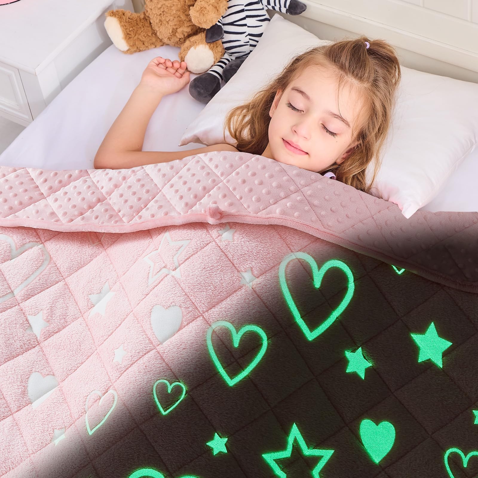 yescool Weighted Blanket Kids 5 Pounds, Minky Kids Blanket Gifts for Boys Girls, Small Weighted Throw Blankets Washable Heavy Blankets, Winter Weighted Comforter for 5 6 7 8 9 Year Old, 36 * 48in