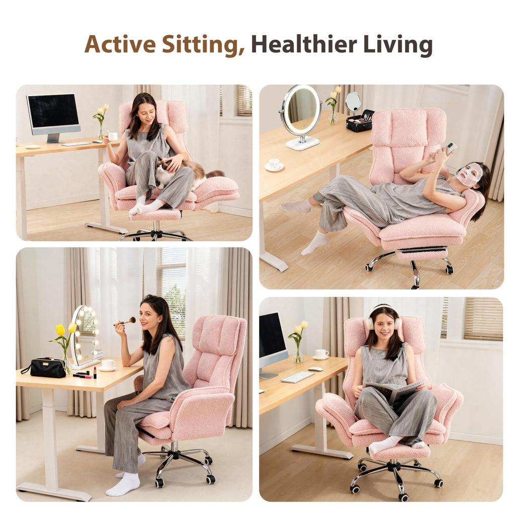 Big and Tall Office Chair, Flip Armrests for Pets & Cross Legged Sitting, Executive Ergonomic Computer Gaming Chair with Foot Rest, Premium Tech Fabric Wide Seat Reclining Desk Chair