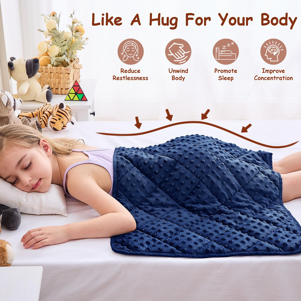 yescool Weighted Blanket Kids 5 Pounds, Minky Kids Blanket Gifts for Boys Girls, Small Weighted Throw Blankets Washable Heavy Blankets, Winter Weighted Comforter for 5 6 7 8 9 Year Old, 36 * 48in