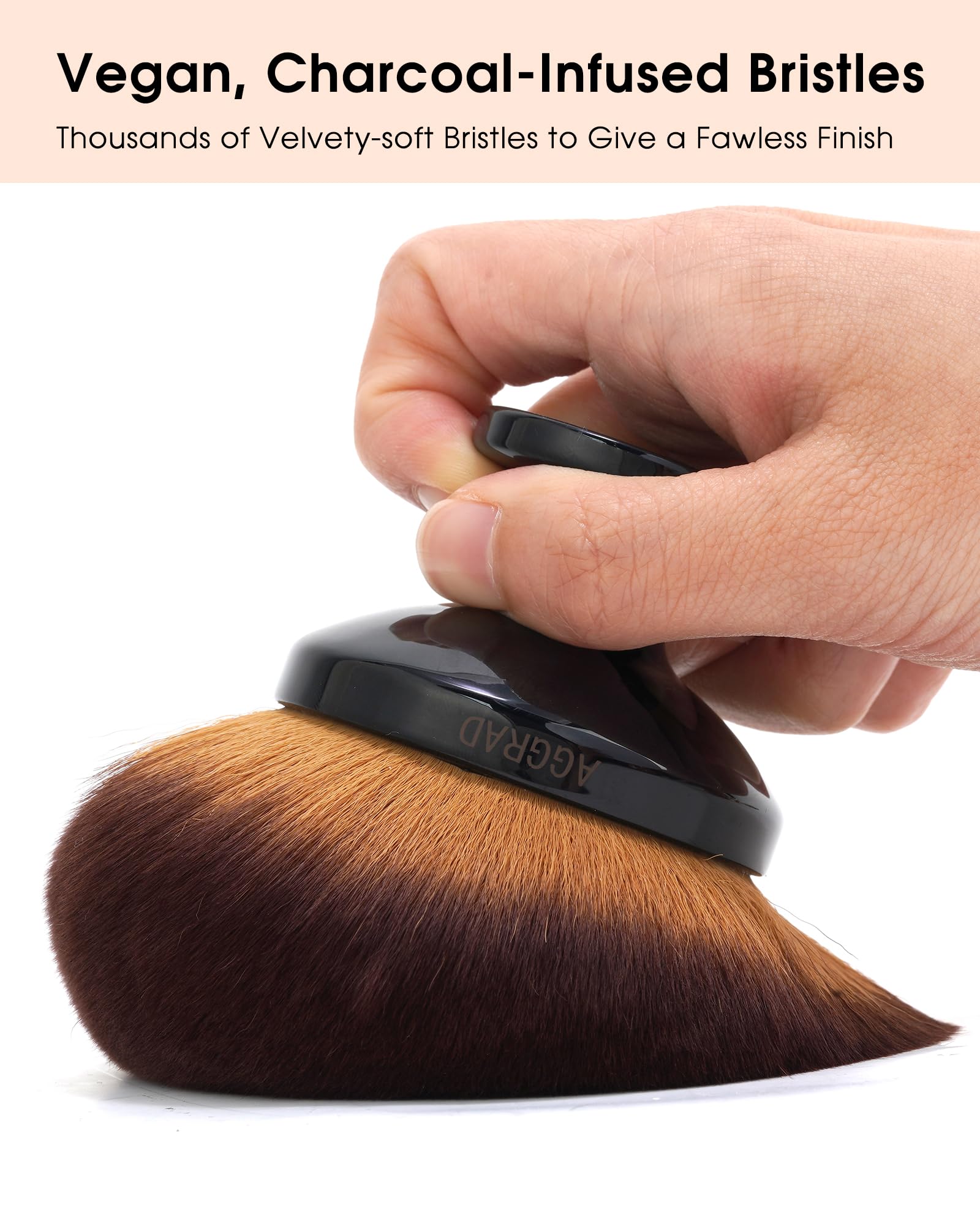 Ultra Large Blend & Blur Kabuki Brush for Body Leg Makeup Tattoo Cover Up Self Tanning, Self Tanner Brush for Self Tan, Back Tanning Applicator for Sunscreen Lotion Bronzers, Body Coverage Perfector