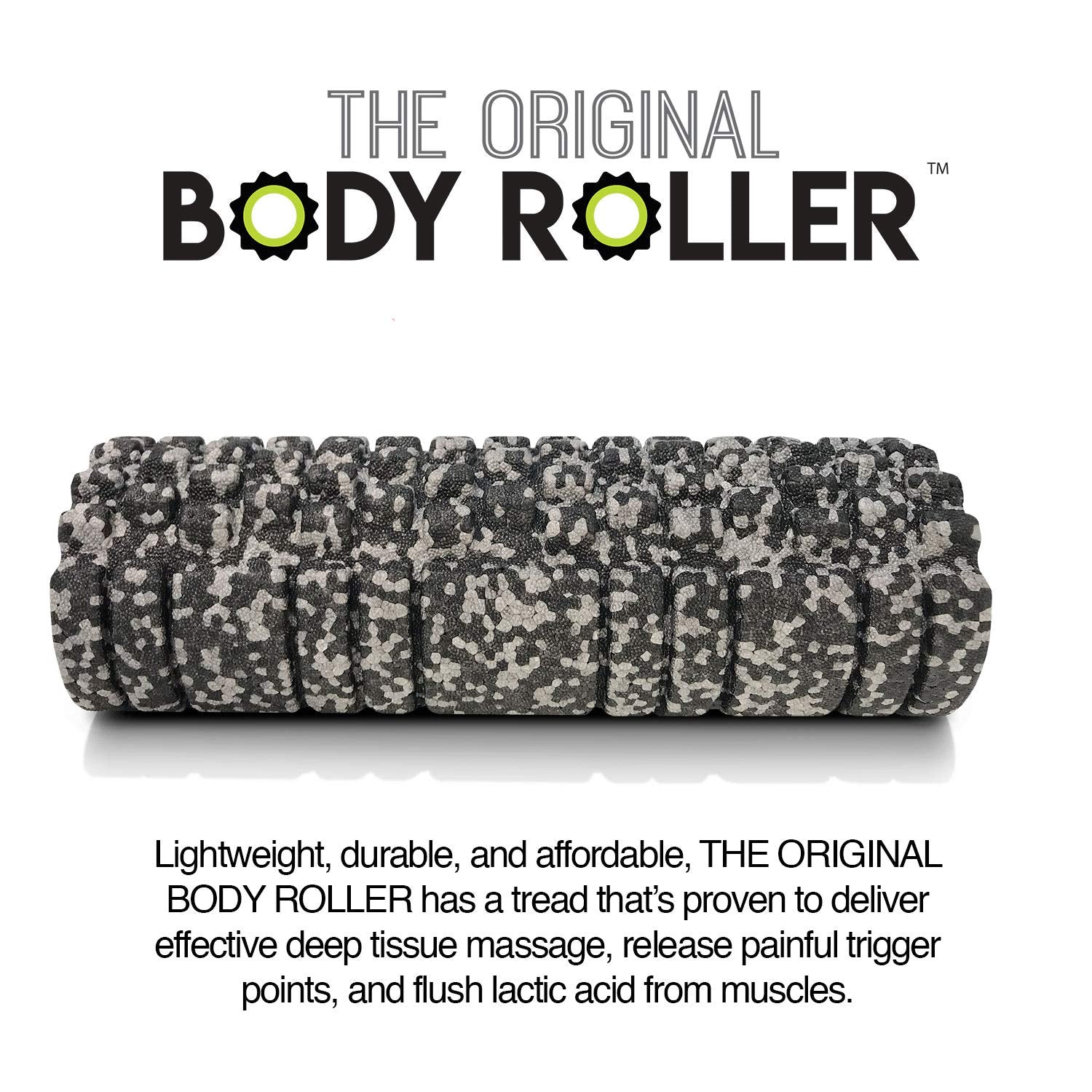 The Original Body Roller - High Density Foam Roller Massager for Deep Tissue Massage of The Back and Leg Muscles - Self Myofascial Release of Painful Trigger Point Muscle Adhesions - 13" Blue
