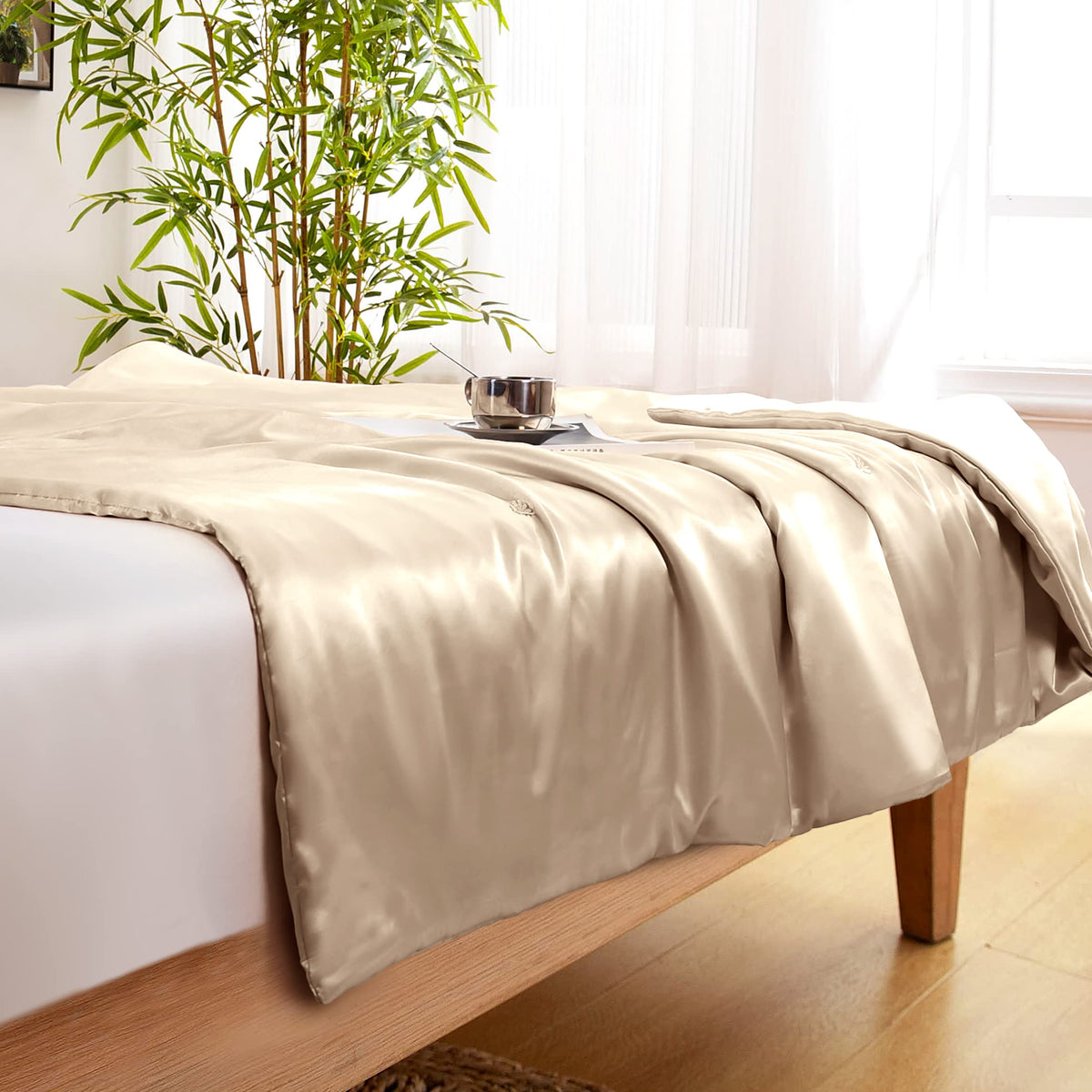 Vonty Dark Grey Satin Throw Blanket 50x60In, Cooling Silky Wrinkle-Free | Gentle On Hair, Machine Washable Easy Care, All-Season Warmth And Cooling, Multipurpose Bed Sofa Travel, Textured Cable Knit