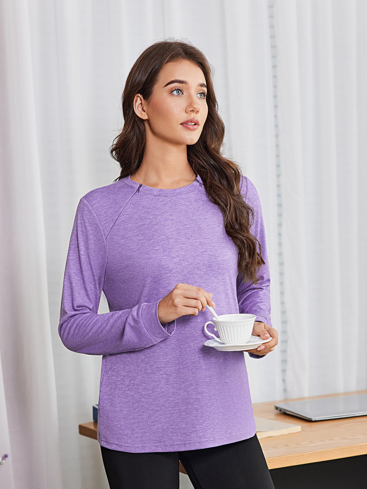 Deyeek Chemo Shirts for Port Access Women Long Sleeve Shoulder Post Surgery Shirt Dialysis Sweatshirts with Arm Zipper