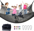 Climbing Net for Kids - 9.9FT x 9.9FT Double Layers Heavy Duty Playground Safety Net, Climbing Cargo Net for Tree House Tree Fort, Back Yard, Jungle Gyms, Monkey Bar Security Mesh（Black）