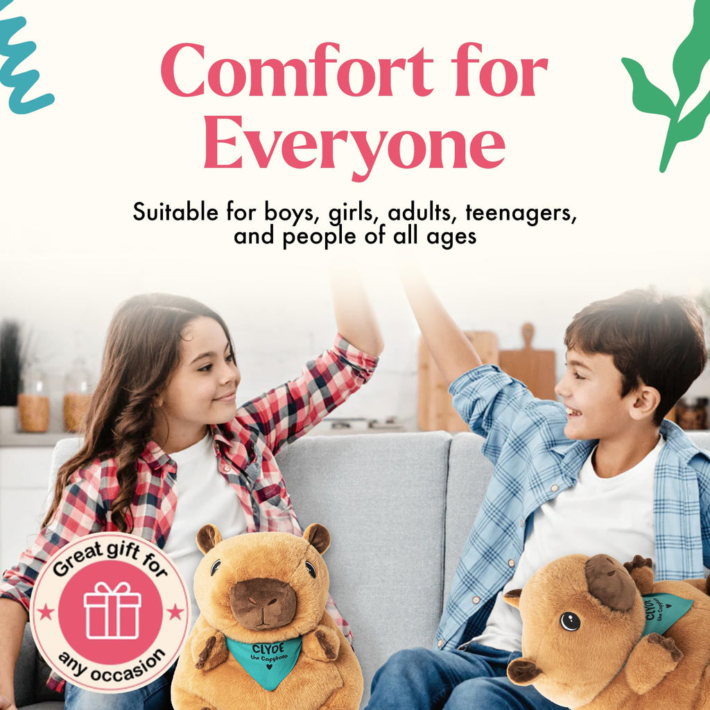 Lilly's Love Weighted Stuffed Animals for Adults & Kids — 5lb Calming Capybara Plush for Anxiety, ADHD & Sensory | Machine Washable Weighted Stuffed Animal w/Removable Insert | Clyde The Capybara