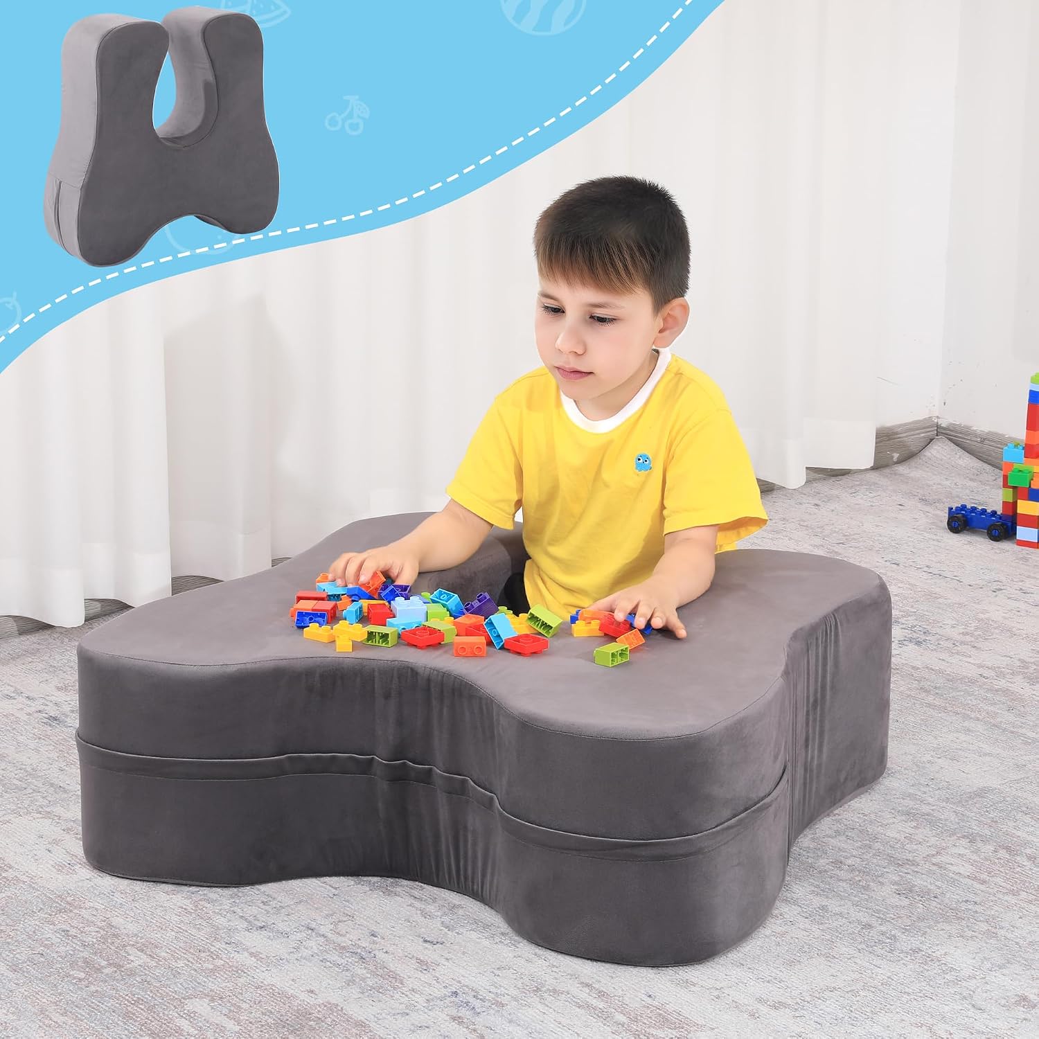 BALAPET Soft Squeeze Sensory Seat for Kids, Calming Compression Chair with Sensory Needs Wobble Seat for Sensory Kids, Washable Cover, Rocking Design