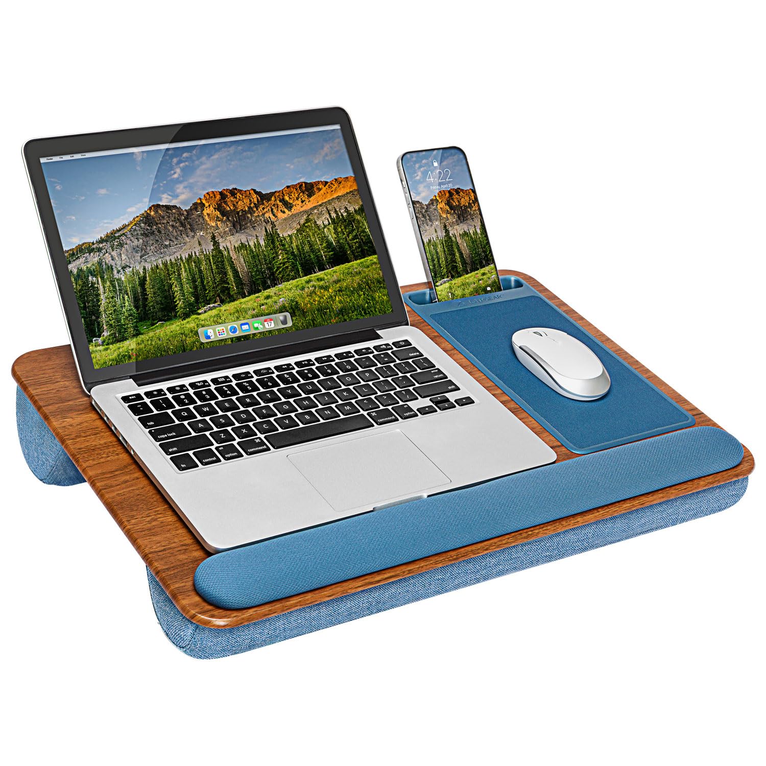 LAPGEAR Home Office Pro Lap Desk - Black Carbon, Fits 15.6” Laptops