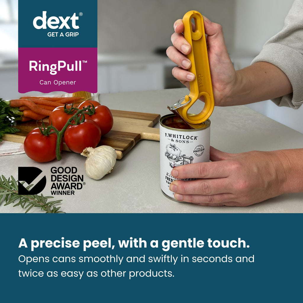 Dext - Ring Pull Can Opener, Pop Can Opener for Seniors, Arthritis, and Parkinson’s, Easy Open, Ergonomic Handle with Comfortable Grip. Perfect for Soda, Pet Food, and More (Mulberry)