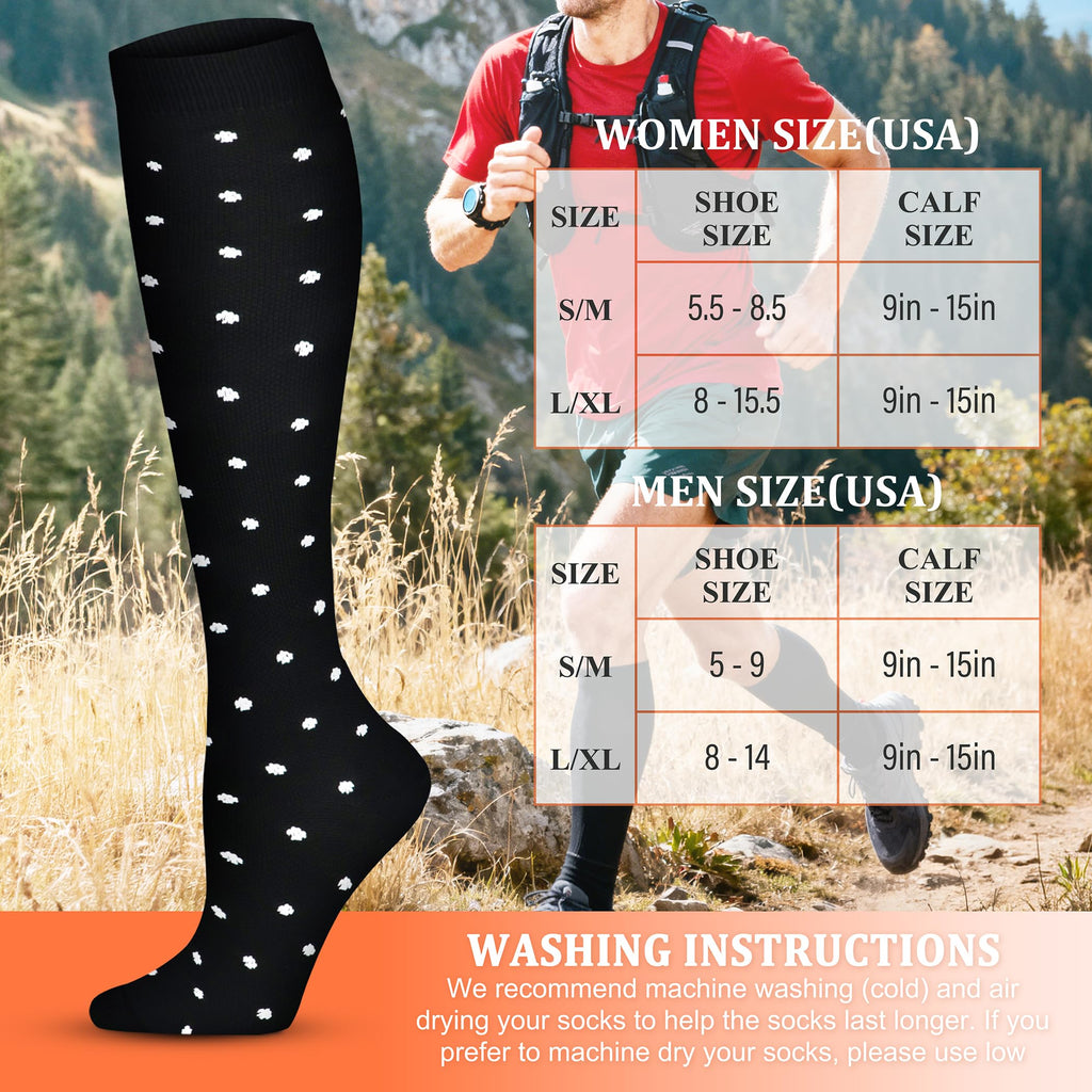 FEYHAY Copper Compression Socks (8 Pairs) 15-20 mmHg Circulation is Best Athletic & Daily for Men & Women, Running, Climbing