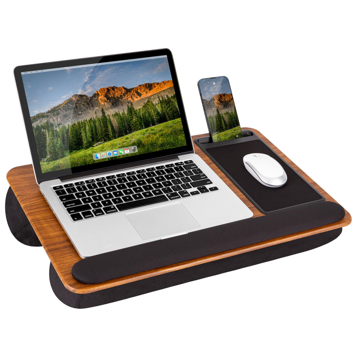 LAPGEAR Home Office Pro Lap Desk - Black Carbon, Fits 15.6” Laptops