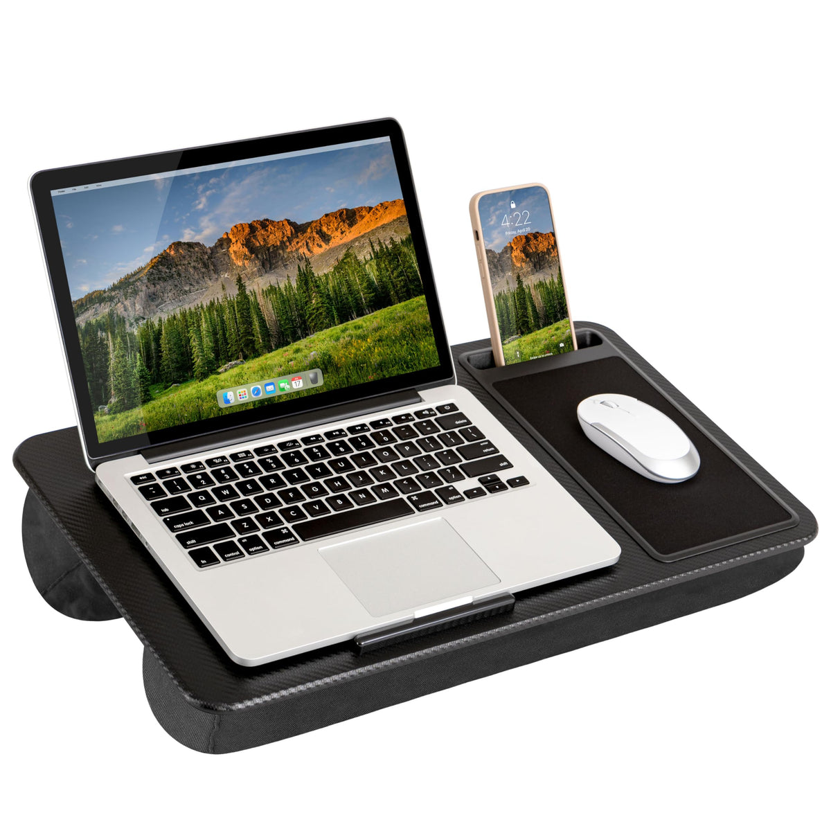 LAPGEAR Home Office Pro Lap Desk - Black Carbon, Fits 15.6” Laptops