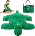 L'AGRATY Weighted Lap Pad for Kids 5 lbs, Sensory Needs Weighted Dinosaur Stuffed Animals Lap Blanket Soft Plush Hugging Sensory for Kids Teen Adults Removable Washable Cover