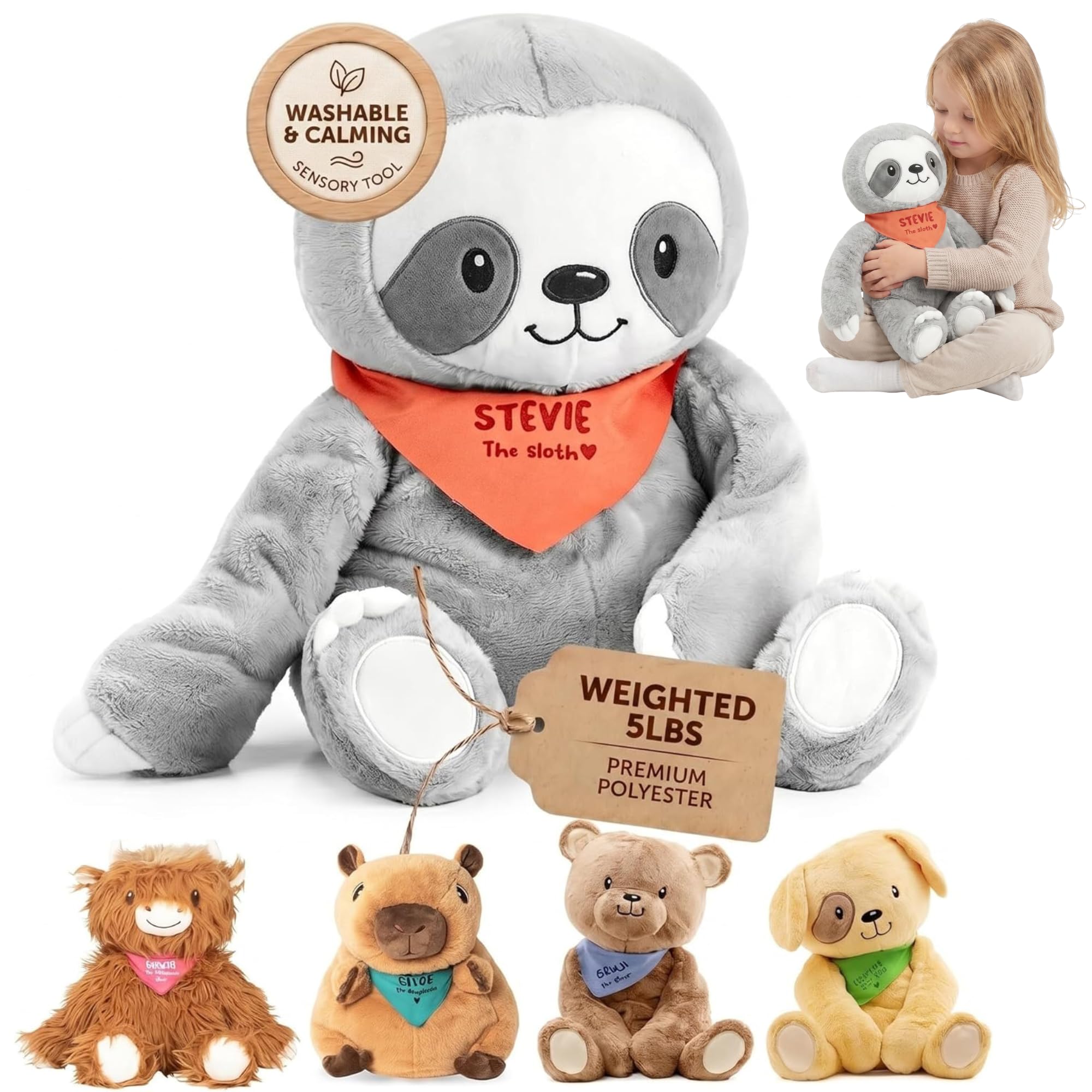 Lilly's Love Weighted Stuffed Animals for Adults & Kids — 5lb Calming Capybara Plush for Anxiety, ADHD & Sensory | Machine Washable Weighted Stuffed Animal w/Removable Insert | Clyde The Capybara
