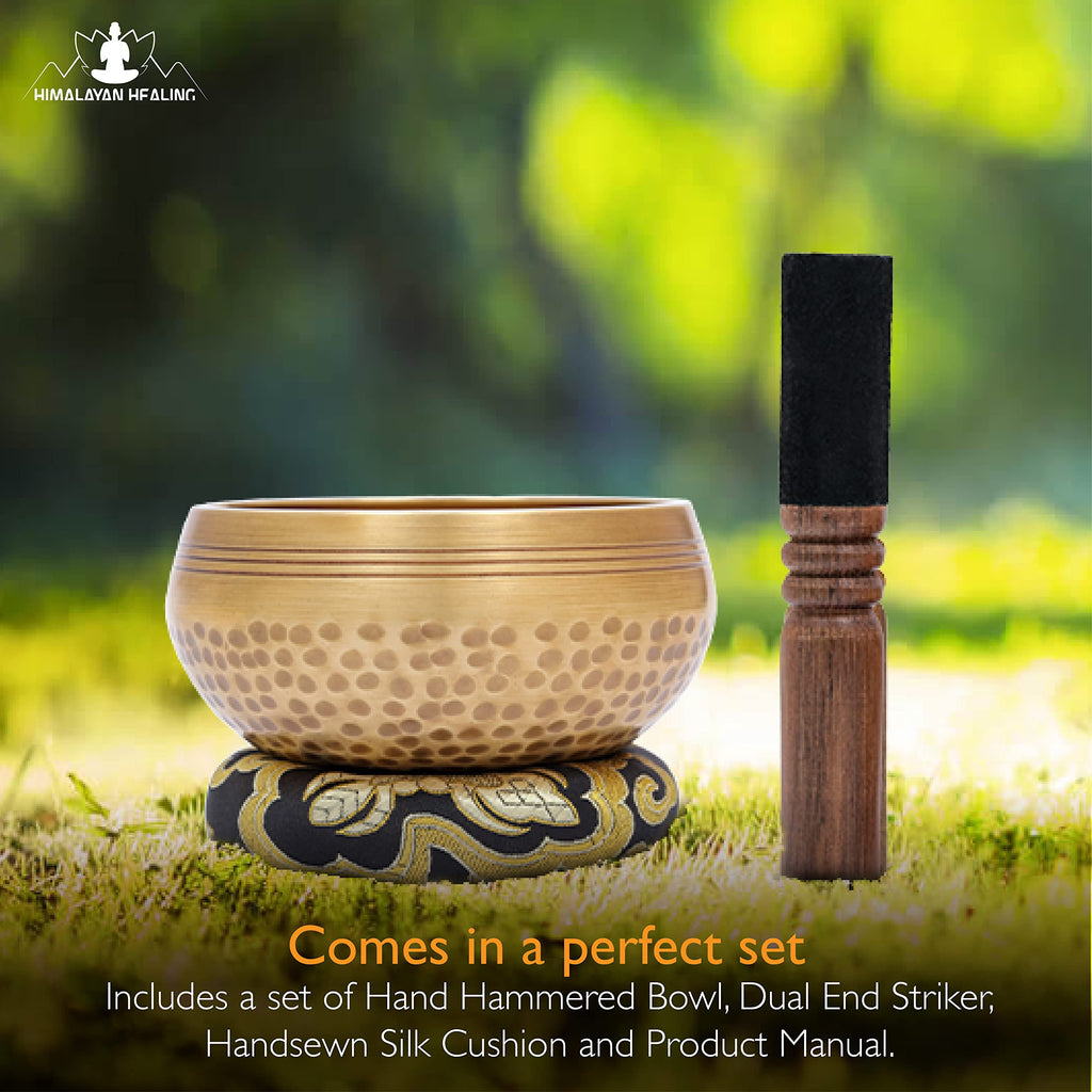 HIMALAYAN HEALING® Tibetan Singing Bowls Set~ Meditation Sound Bowl hand Hammered in Nepal For Yoga, Meditation, Mindfulness, Healing & Chakra balancing~