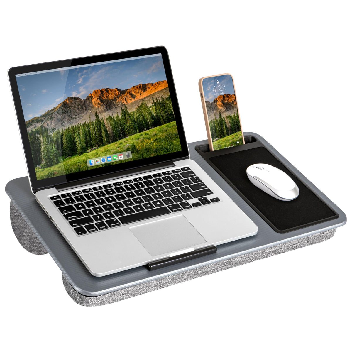 LAPGEAR Home Office Pro Lap Desk - Black Carbon, Fits 15.6” Laptops