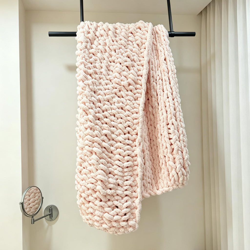 Soft Chunky Knit Throw Blanket for Couch, Cozy Warm Knitted Blankets | Hand Knit with Jumbo Chenille, Lightweight Warm Fluffy Decor for Women, Mom, Her & Girls, Sofa, Chair, Bed, 40"×40" (Gray)
