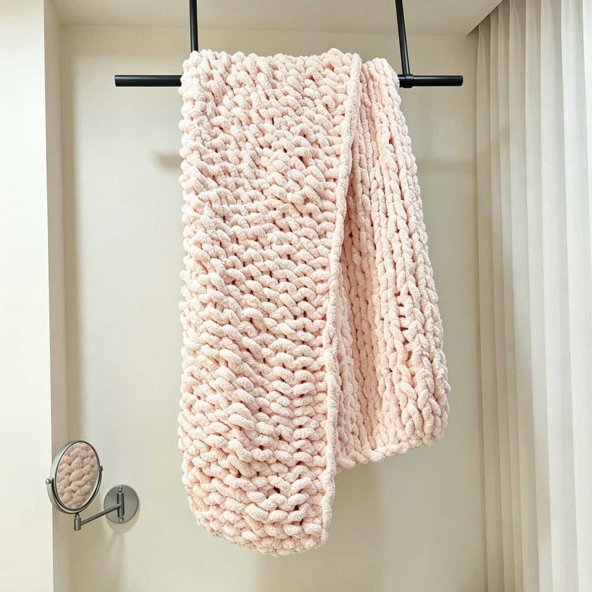 Soft Chunky Knit Throw Blanket for Couch, Cozy Warm Knitted Blankets | Hand Knit with Jumbo Chenille, Lightweight Warm Fluffy Decor for Women, Mom, Her & Girls, Sofa, Chair, Bed, 40"×40" (Gray)