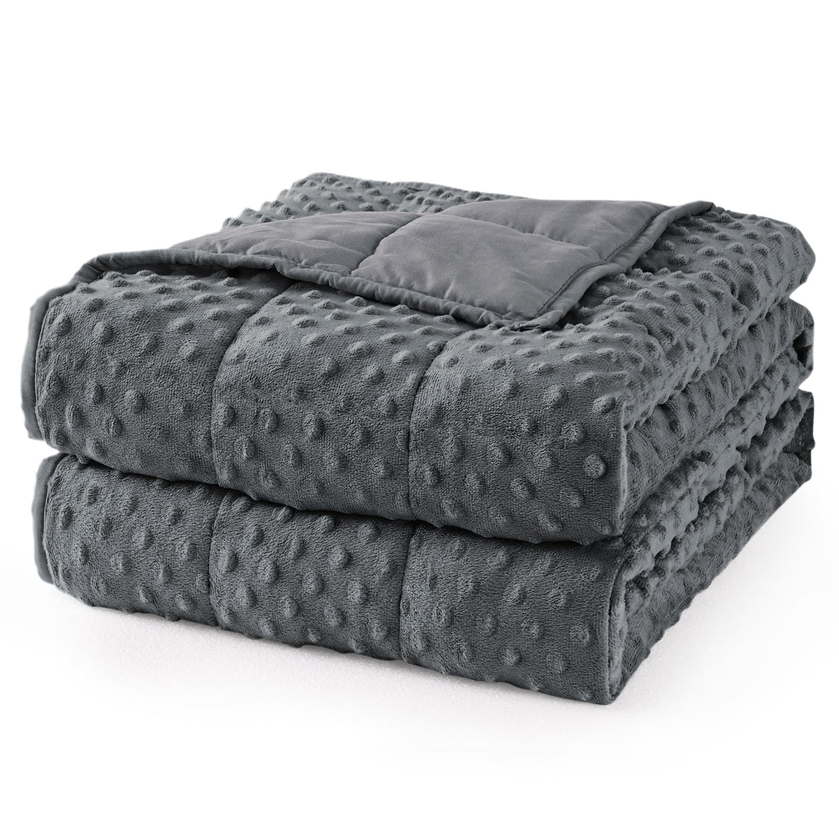 Mr. Sandman Weighted Blanket for Adults Queen Size 15 lbs, Soft Cooling Heavy Minky Blanket for Sleep, Washable Throw Blanket with Glass Beads, 60 x 80 Inches, Grey