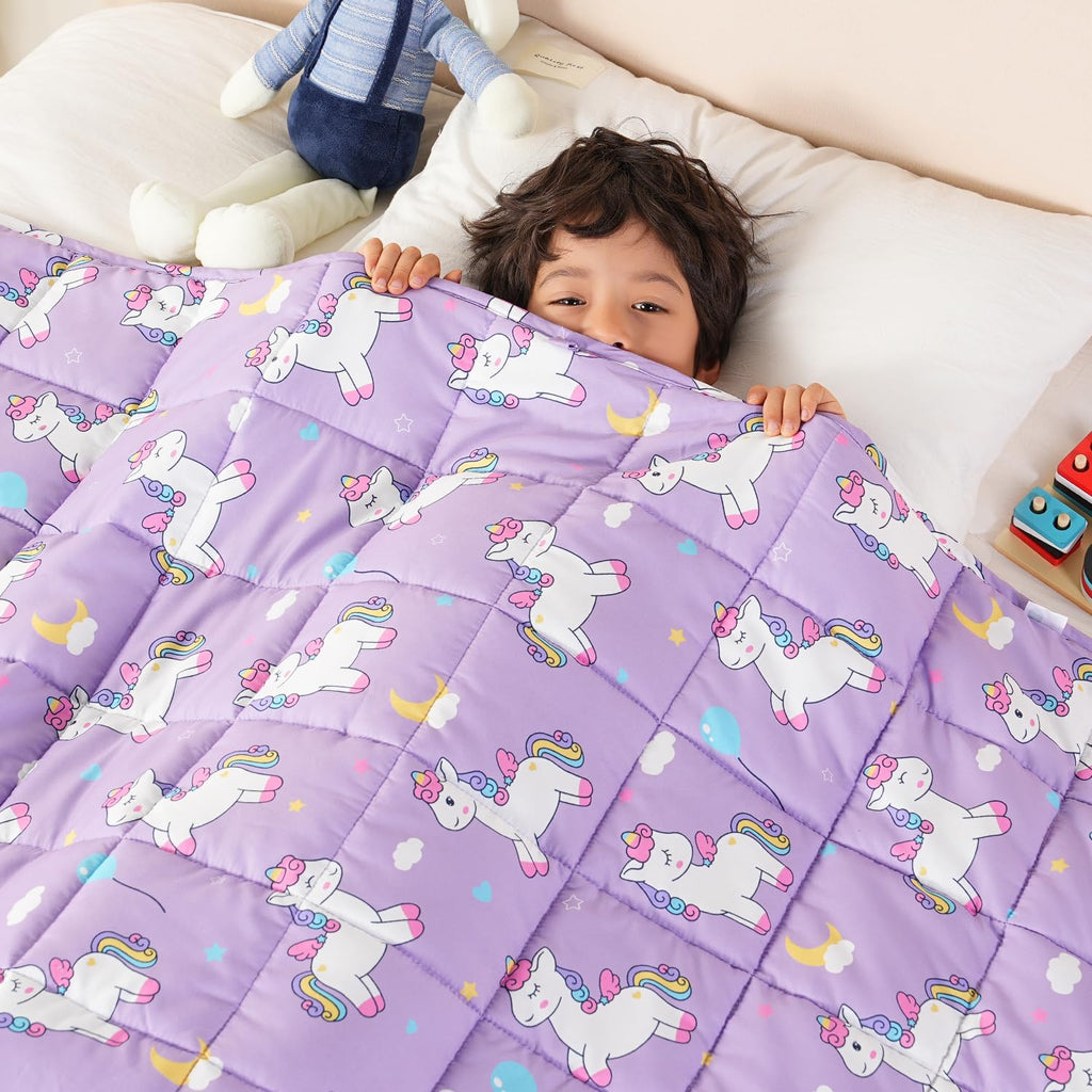 Sivio Weighted Blanket 5lbs, Blue Dinosaur Cooling Weighted Lap Blanket, Breathable Heavy Throw Blankets for Sleeping, Washable, 36"x48"