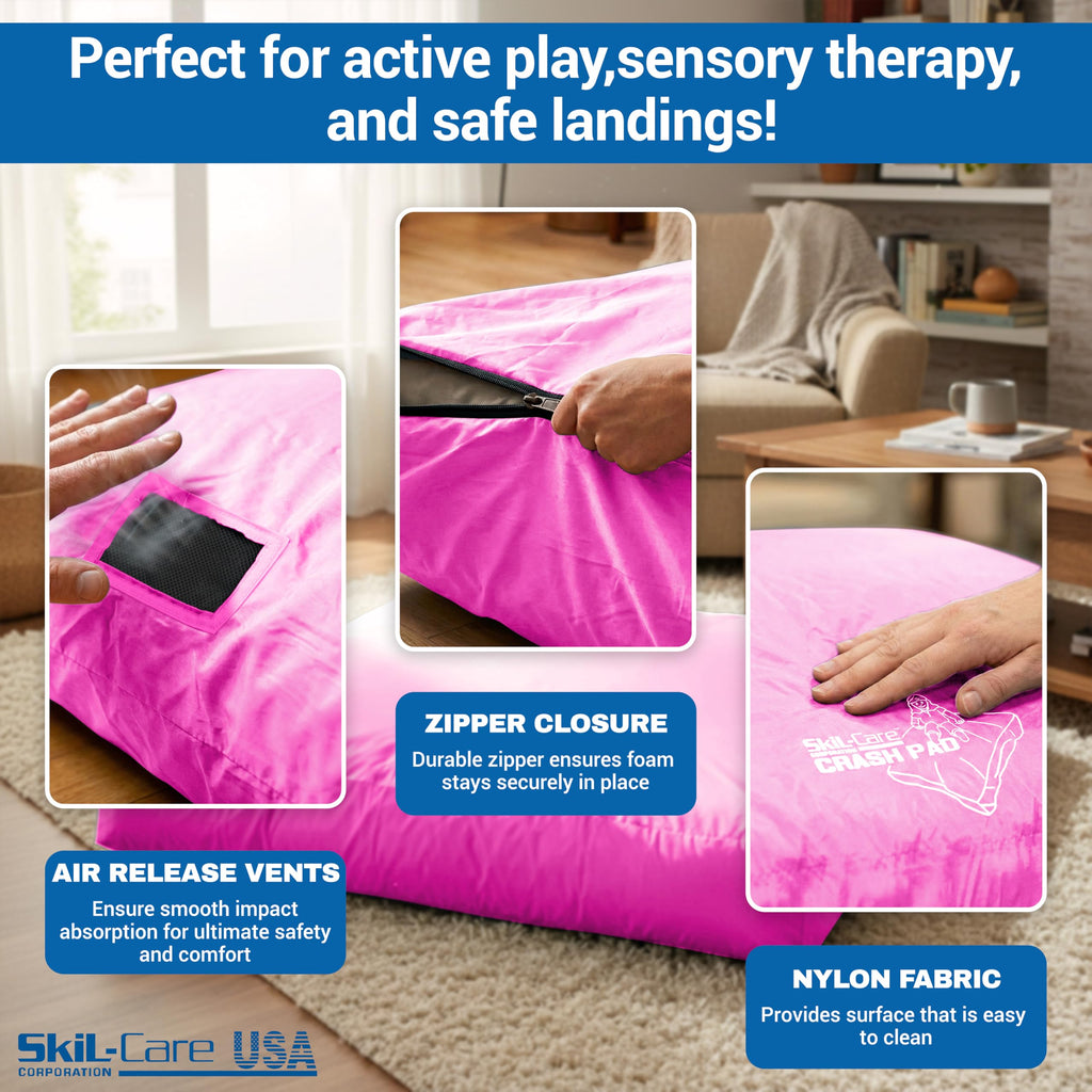 Skil-Care Crash Pad for Kids | Sensory Crash Mat for Active Play | High-Density & Soft Foam Blocks Landing Zone | Kids Jumping Pillow for Indoor & Outdoors Use with Durable Nylon Cover - 5x5 feet