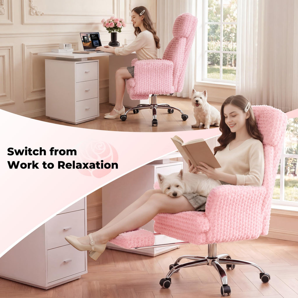 Big and Tall Office Chair, Flip Armrests for Pets & Cross Legged Sitting, Executive Ergonomic Computer Gaming Chair with Foot Rest, Premium Tech Fabric Wide Seat Reclining Desk Chair