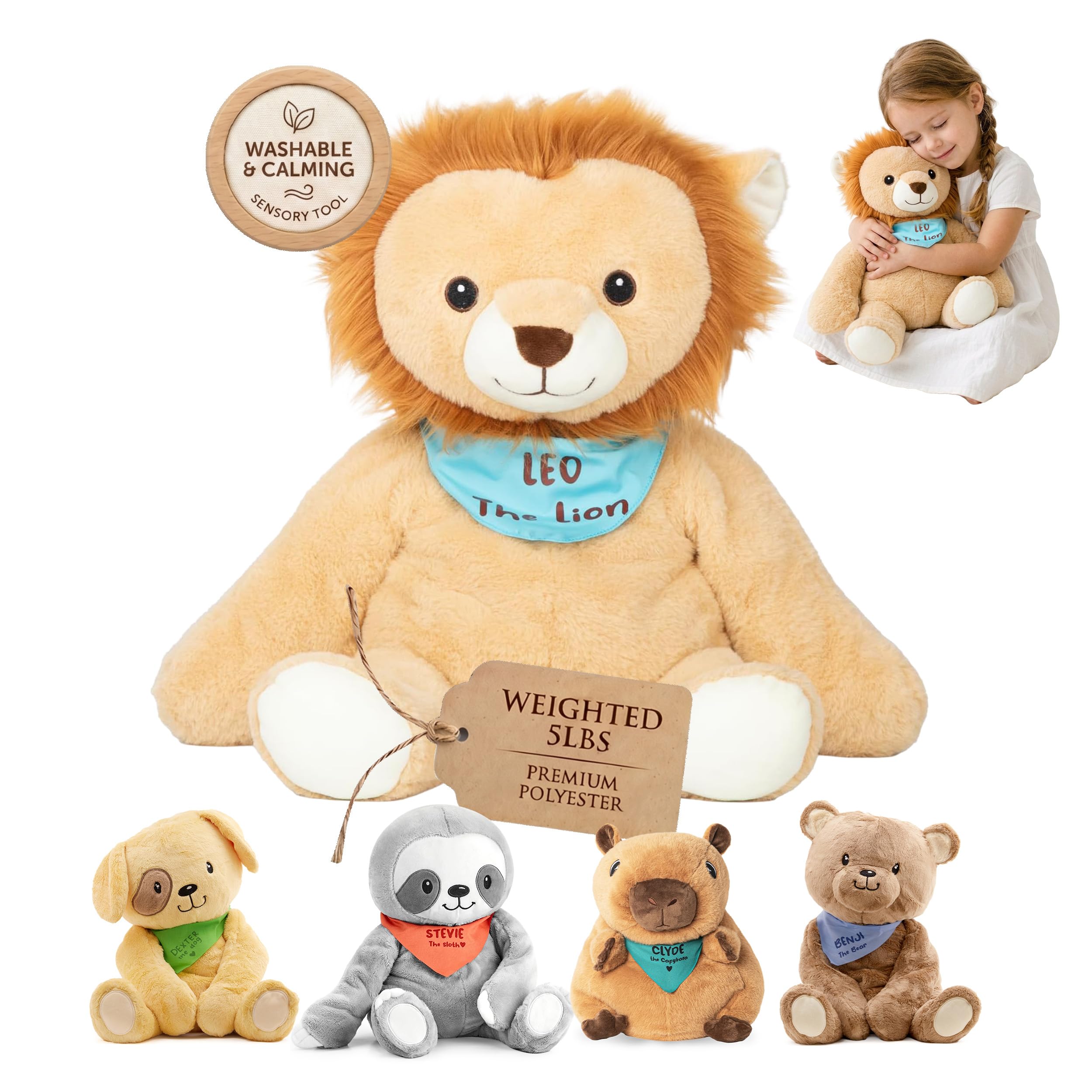 Lilly's Love Weighted Stuffed Animals for Adults & Kids — 5lb Calming Capybara Plush for Anxiety, ADHD & Sensory | Machine Washable Weighted Stuffed Animal w/Removable Insert | Clyde The Capybara