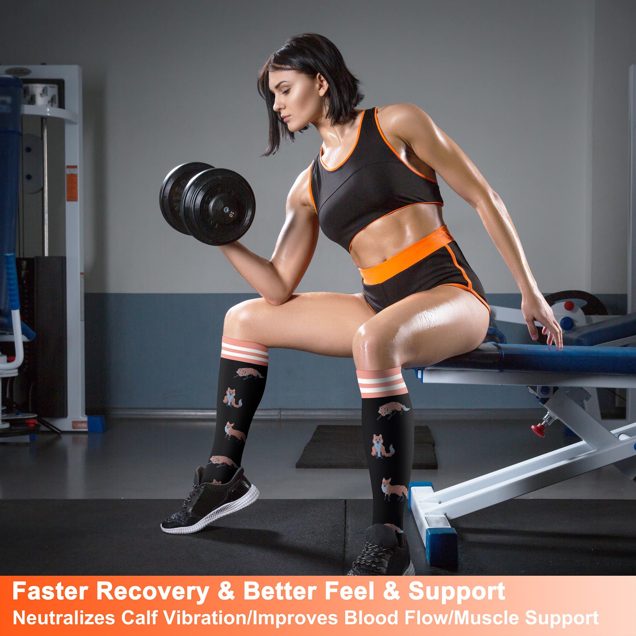 FEYHAY Copper Compression Socks (8 Pairs) 15-20 mmHg Circulation is Best Athletic & Daily for Men & Women, Running, Climbing