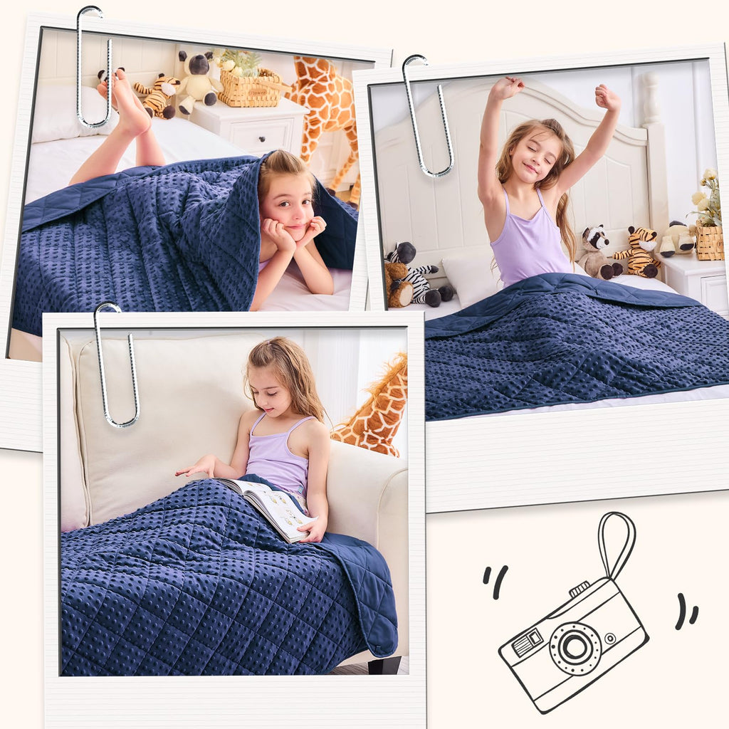 yescool Weighted Blanket Kids 5 Pounds, Minky Kids Blanket Gifts for Boys Girls, Small Weighted Throw Blankets Washable Heavy Blankets, Winter Weighted Comforter for 5 6 7 8 9 Year Old, 36 * 48in