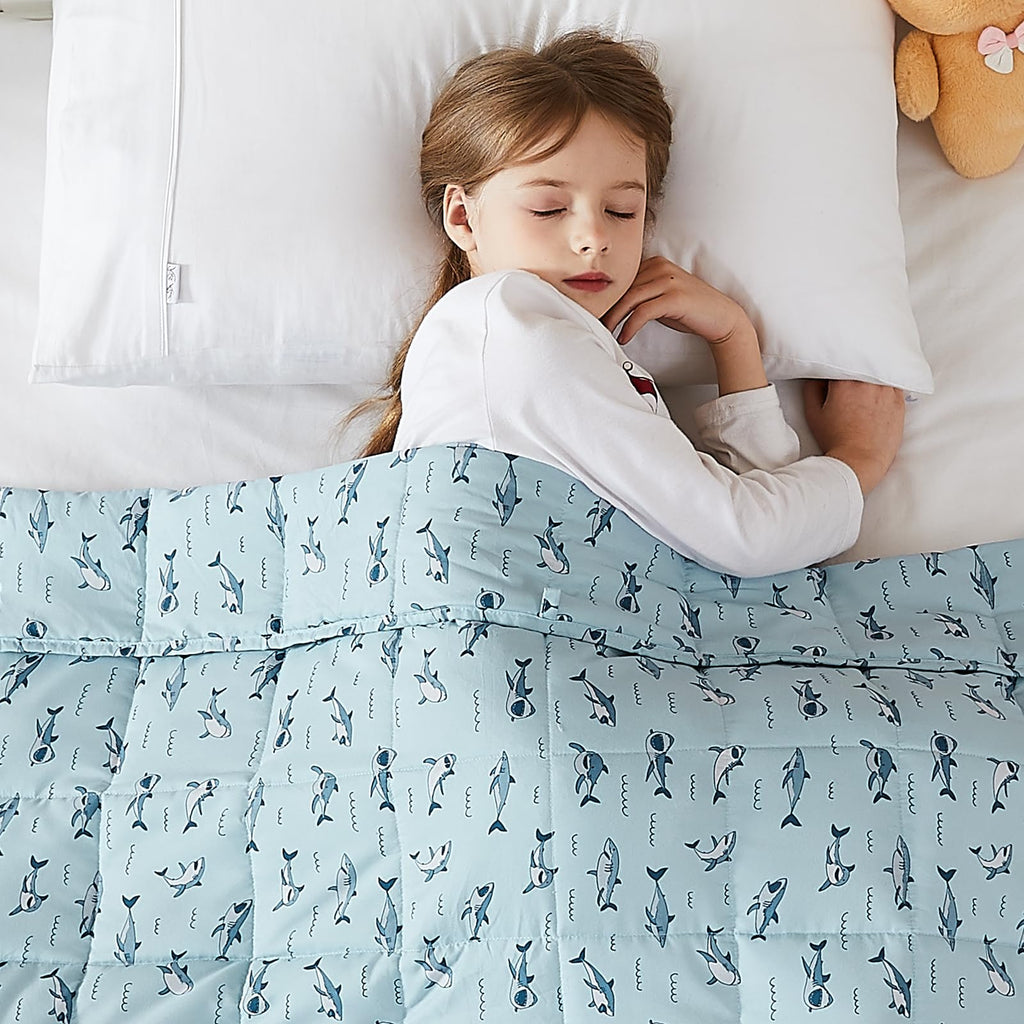 L'AGRATY Weighted Blanket for Adults 15lbs, 48"x72", Dark Grey Twin Full Size Heavy Throw Blanket, Cooling, Breathable, Microfiber with Glass Beads, Big, Washable, All-Season