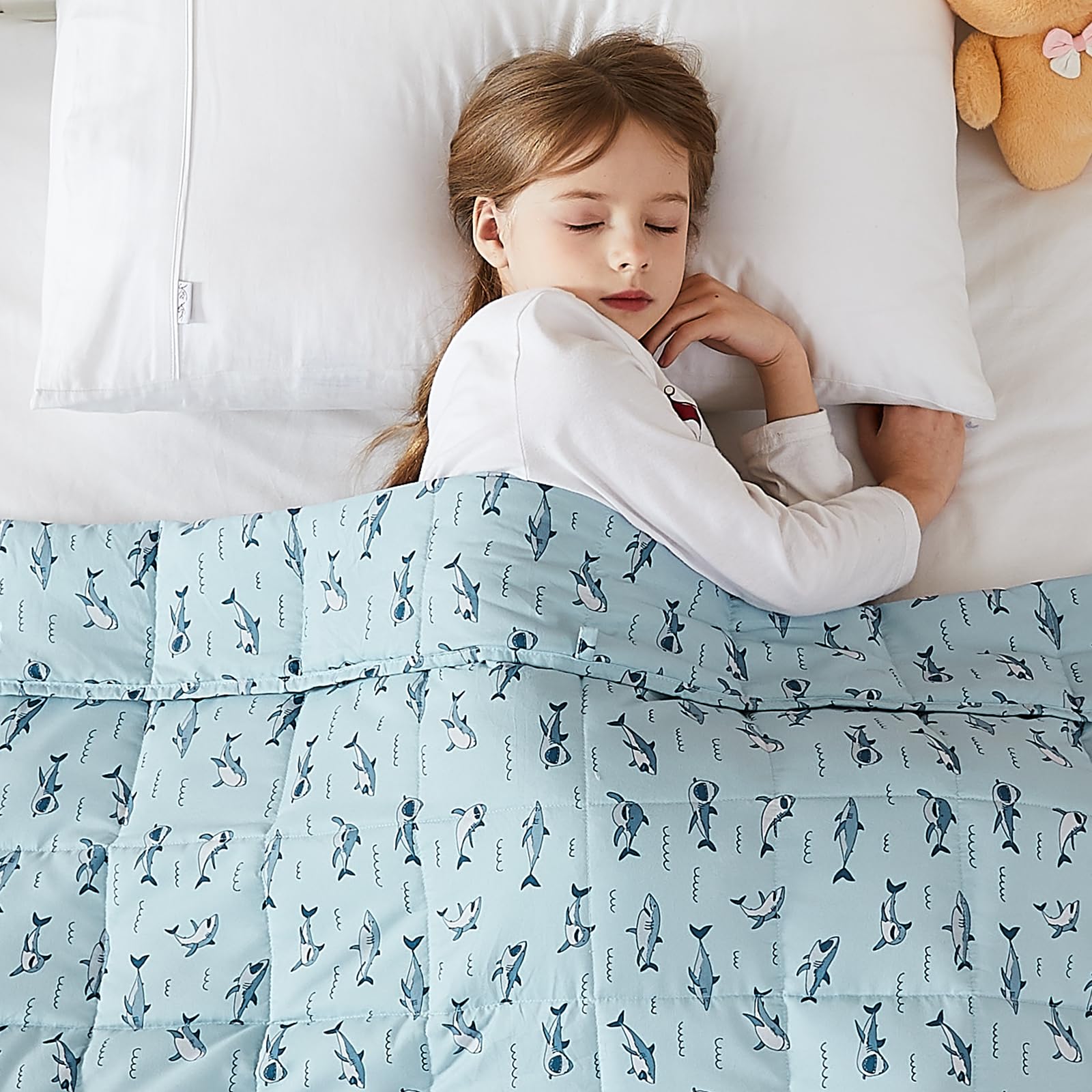 L'AGRATY Weighted Blanket for Adults 15lbs, 48"x72", Dark Grey Twin Full Size Heavy Throw Blanket, Cooling, Breathable, Microfiber with Glass Beads, Big, Washable, All-Season