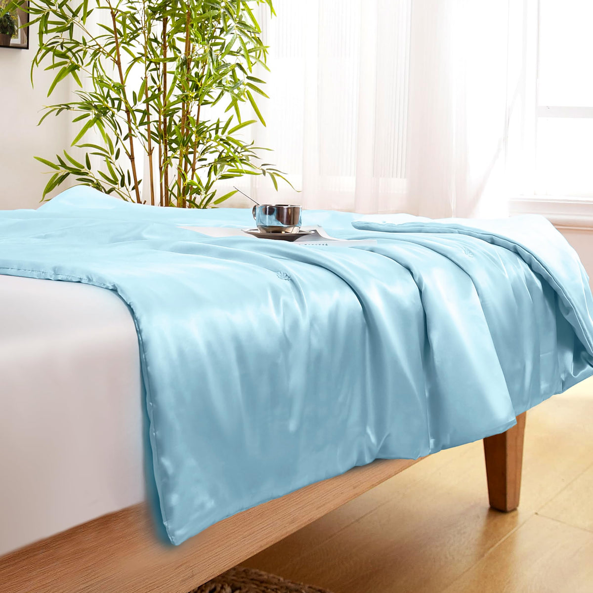 Vonty Dark Grey Satin Throw Blanket 50x60In, Cooling Silky Wrinkle-Free | Gentle On Hair, Machine Washable Easy Care, All-Season Warmth And Cooling, Multipurpose Bed Sofa Travel, Textured Cable Knit