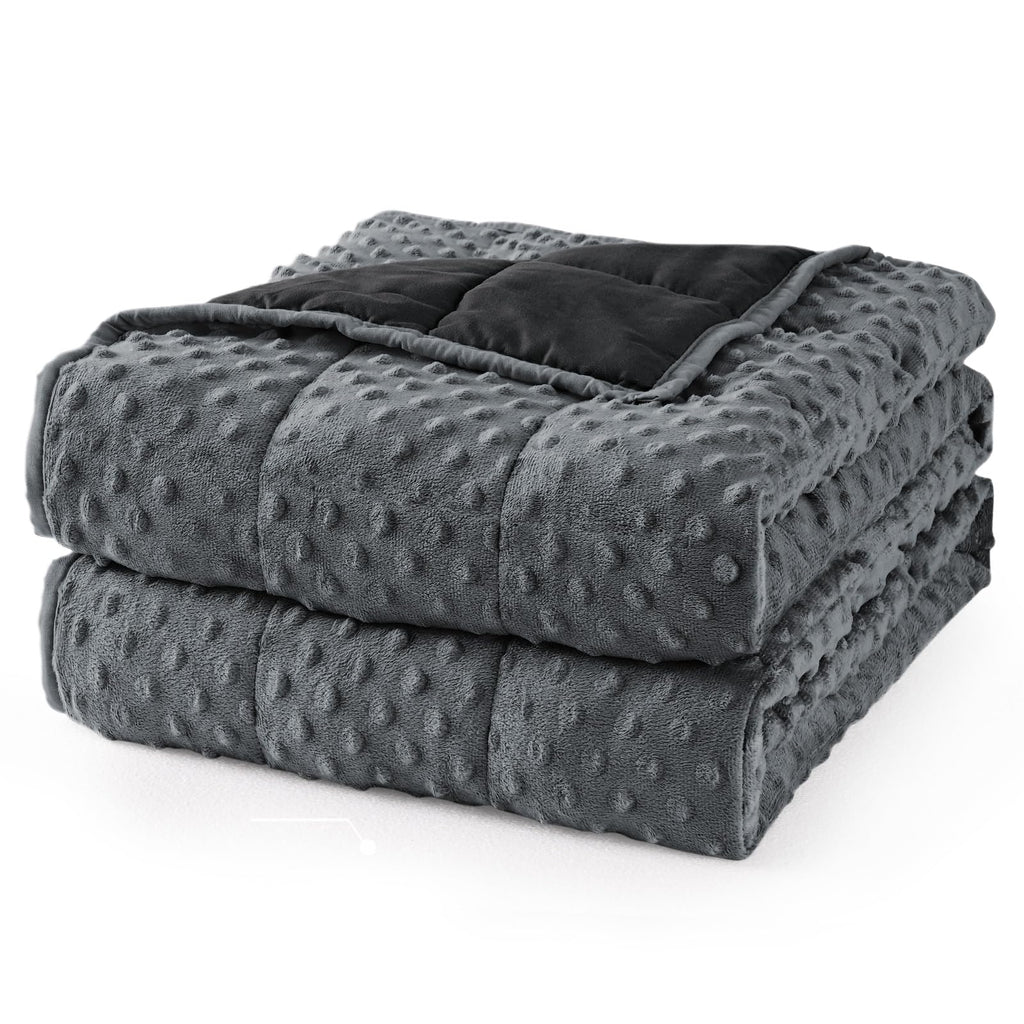 Mr. Sandman Weighted Blanket for Adults Queen Size 15 lbs, Soft Cooling Heavy Minky Blanket for Sleep, Washable Throw Blanket with Glass Beads, 60 x 80 Inches, Grey