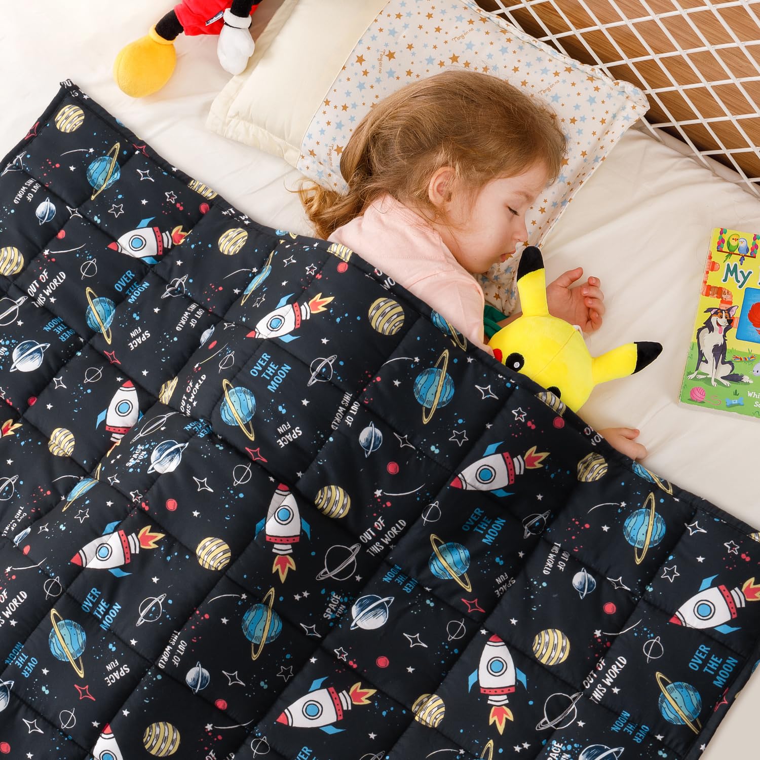Sivio Weighted Blanket 5lbs, Blue Dinosaur Cooling Weighted Lap Blanket, Breathable Heavy Throw Blankets for Sleeping, Washable, 36"x48"