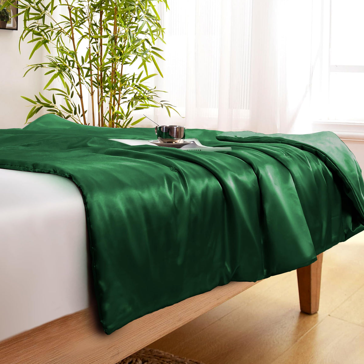 Vonty Dark Grey Satin Throw Blanket 50x60In, Cooling Silky Wrinkle-Free | Gentle On Hair, Machine Washable Easy Care, All-Season Warmth And Cooling, Multipurpose Bed Sofa Travel, Textured Cable Knit